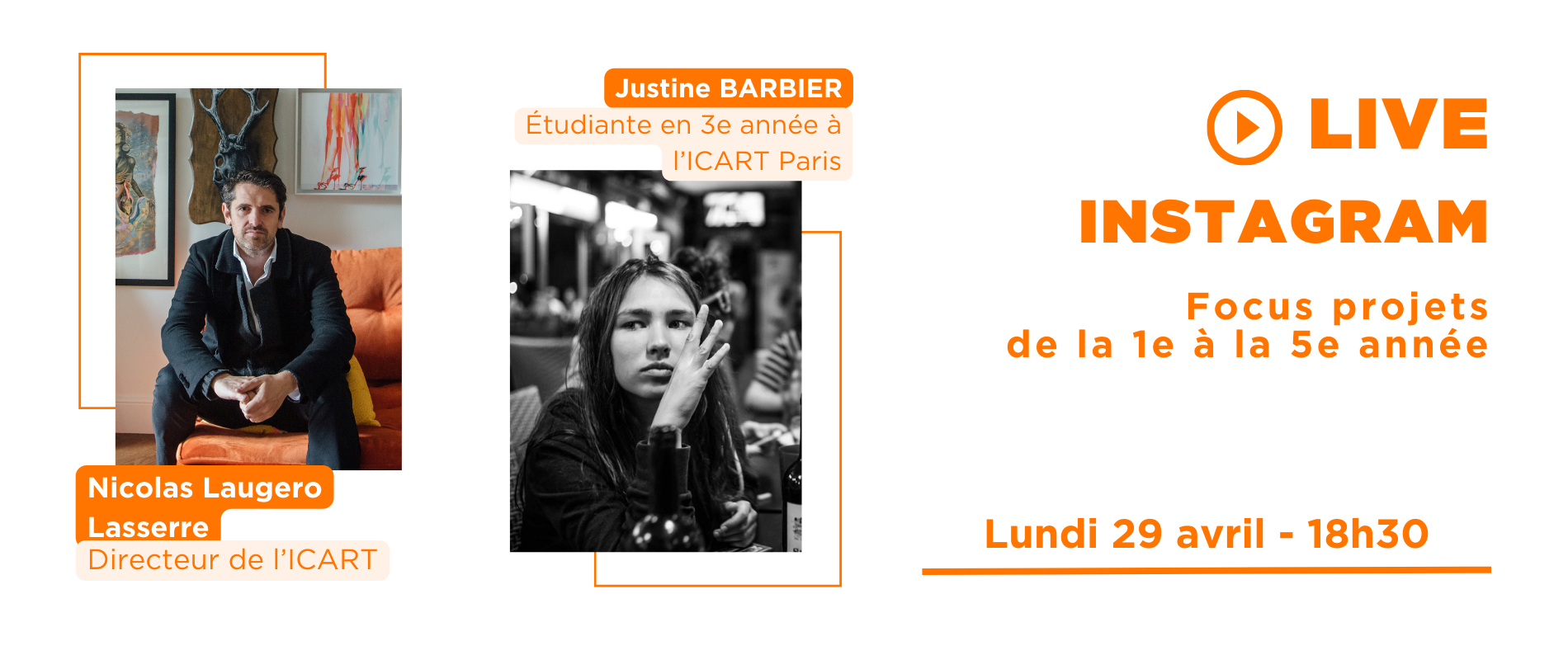 Annonce du live Instagram de l'ICART